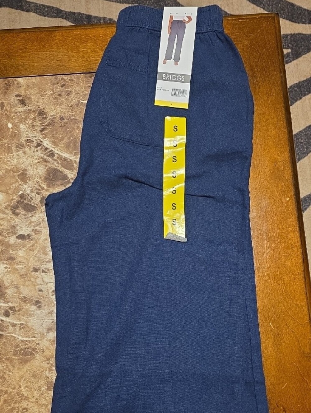 Briggs New York Women's pull-on linen blend pants in navy, size small. - Picture 2 of 6